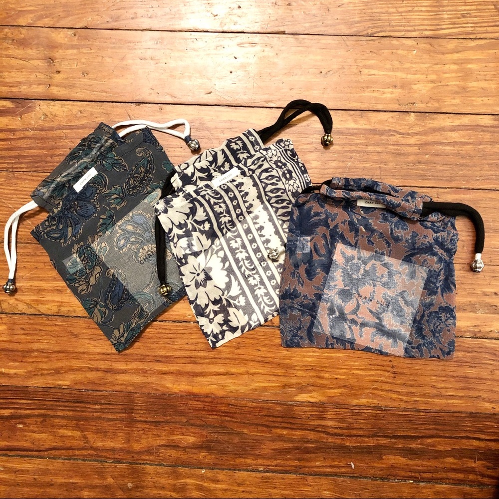 Set of 3 BRAND NEW silk Chan Luu gift pouches